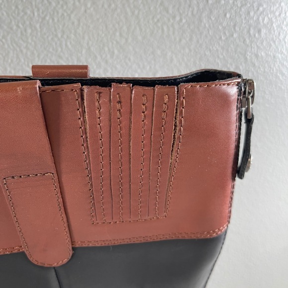 Isaac Mizrahi Live Women's 7 Black and Brown Back Zip‎ Riding Boots - Picture 14 of 16